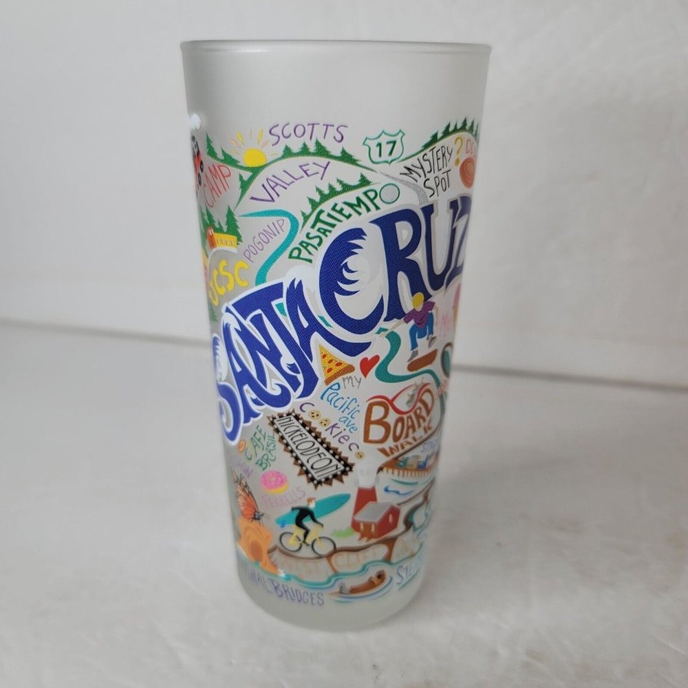 Catstudio Santa Cruz Frosted Cocktail Tom Collins Glass 15 oz Circa 2018